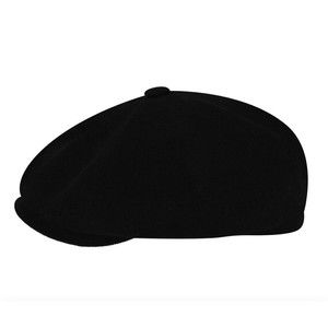 Black Kangol Bamboo Hawker Flat Top Hat Cap Large